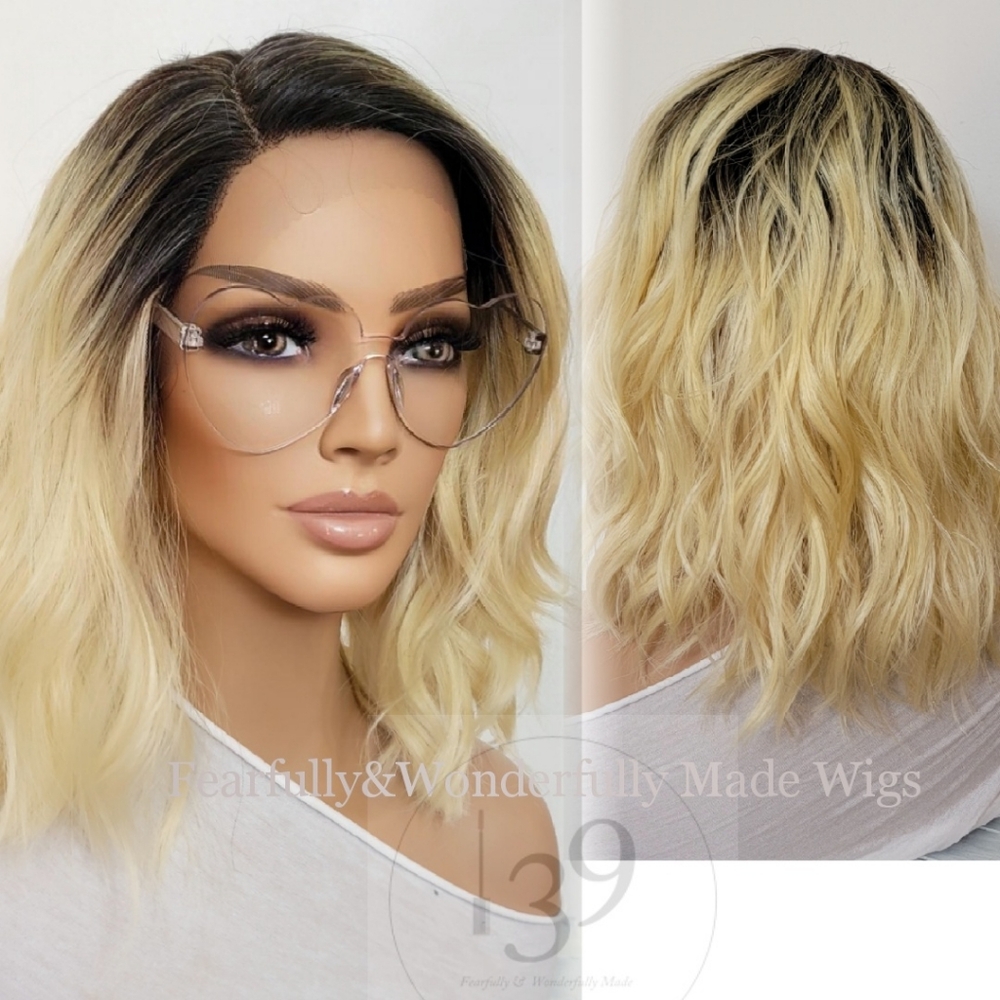 Water wave lace front wig with side part